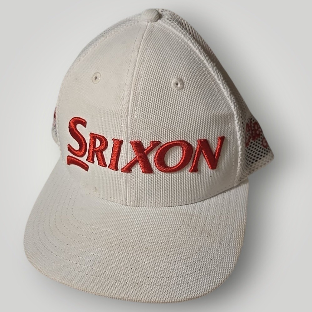 Srixon Cleveland Golf White‎ Mesh Trucker Hat Snapback Red Embroidery Structured
